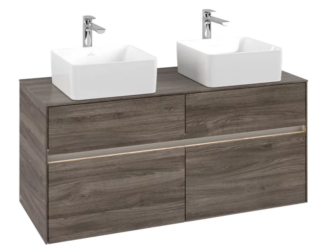 Тумба под раковину Villeroy & Boch Collaro 120х50 см с подсветкой ДСП каменный дуб C044B0RK