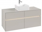 Тумба под раковину Villeroy & Boch Collaro 120х50 см с подсветкой ДСП мягкий серый C041B0VK