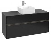 Тумба під раковину Villeroy & Boch Collaro 120х50 см із підсвічуванням МДФ чорний матовий лакC041B0PD