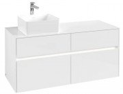 Тумба під раковину Villeroy & Boch Collaro 120х50 см із підсвічуванням МДФ глянсовий білий C042B0DH
