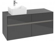 Тумба под раковину Villeroy & Boch Collaro 120х50 см с подсветкой МДФ глянцевый серый C042B0FP