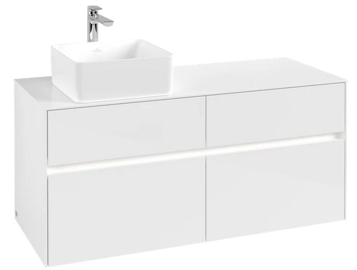 Тумба під раковину Villeroy & Boch Collaro 120х50 см із підсвічуванням ДСП матовий білий C042B0MS
