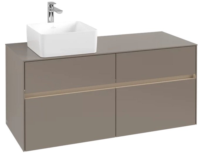 Тумба под раковину Villeroy & Boch Collaro 120х50 см с подсветкой ДСП трюфель серый C042B0VG