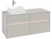 Тумба под раковину Villeroy & Boch Collaro 120х50 см с подсветкой ДСП мягкий серый C042B0VK