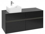 Тумба під раковину Villeroy & Boch Collaro 120х50 см із підсвічуванням МДФ чорний матовий лак C042B0PD
