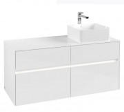 Тумба під раковину Villeroy & Boch Collaro 120х50 см із підсвічуванням МДФ глянсовий білий C043B0DH