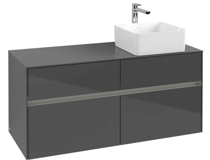 Тумба під раковину Villeroy & Boch Collaro 120х50 см із підсвічуванням МДФ глянсовий сірий C043B0FP