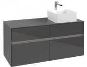 Тумба под раковину Villeroy & Boch Collaro 120х50 см с подсветкой МДФ глянцевый серый C043B0FP