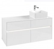 Тумба под раковину Villeroy & Boch Collaro 120х50 см с подсветкой ДСП матовый белый C043B0MS