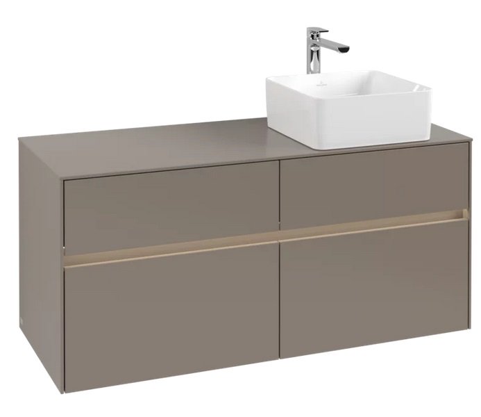 Тумба под раковину Villeroy & Boch Collaro 120х50 см с подсветкой ДСП трюфель серый C043B0VG