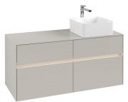 Тумба під раковину Villeroy & Boch Collaro 120х50 см із підсвічуванням ДСП м'який сірий C043B0VK