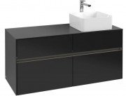 Тумба під раковину Villeroy & Boch Collaro 120х50 см із підсвічуванням МДФ чорний матовий лак C043B0PD