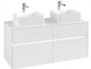 Тумба под раковину Villeroy & Boch Collaro 120х50 см с подсветкой МДФ глянцевый белый C044B0DH
