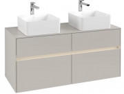 Тумба під раковину Villeroy & Boch Collaro 120х50 см із підсвічуванням ДСП м'який сірий C044B0VK