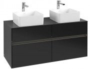 Тумба під раковину Villeroy & Boch Collaro 120х50 см із підсвічуванням МДФ чорний матовий лак C044B0PD