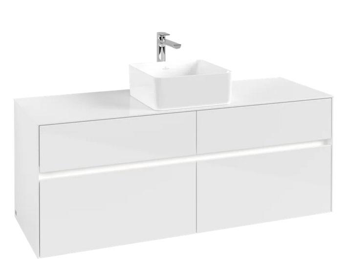 Тумба под раковину Villeroy & Boch Collaro 140х50 см с подсветкой МДФ глянцевый белый C045B0DH