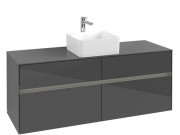 Тумба под раковину Villeroy & Boch Collaro 140х50 см с подсветкой МДФ глянцевый серый C045B0FP