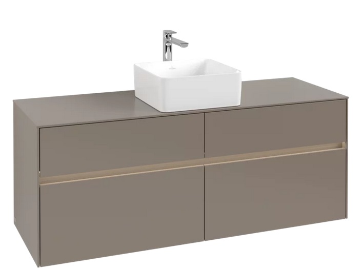 Тумба під раковину Villeroy & Boch Collaro 140х50 см із підсвічуванням ДСП трюфель сірий C045B0VG