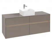 Тумба под раковину Villeroy & Boch Collaro 140х50 см с подсветкой ДСП трюфель серый C045B0VG