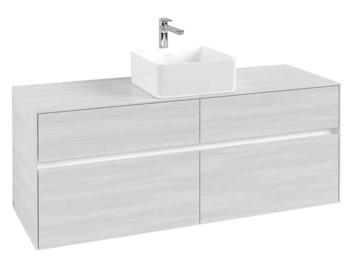 Тумба під раковину Villeroy & Boch Collaro 140х50 см із підсвічуванням ДСП біле дерево C045B0E8