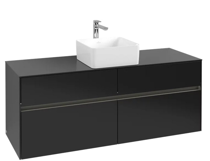 Тумба під раковину Villeroy & Boch Collaro 140х50 см із підсвічуванням МДФ чорний матовий лак C045B0PD