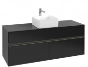 Тумба під раковину Villeroy & Boch Collaro 140х50 см із підсвічуванням МДФ чорний матовий лак C045B0PD