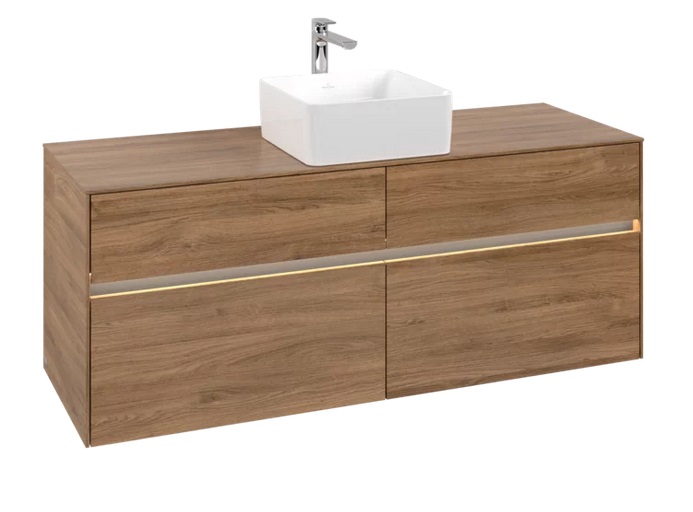 Тумба под раковину Villeroy & Boch Collaro 140х50 см с подсветкой ДСП дуб канзас C045B0RH