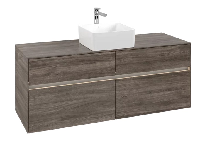 Тумба під раковину Villeroy & Boch Collaro 140х50 см із підсвічуванням ДСП кам'яний дуб C045B0RK