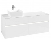 Тумба под раковину Villeroy & Boch Collaro 140х50 см с подсветкой МДФ глянцевый белый C046B0DH