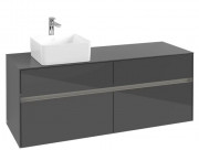 Тумба под раковину Villeroy & Boch Collaro 140х50 см с подсветкой МДФ глянцевый серый C046B0FP