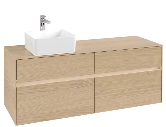 Тумба под раковину Villeroy & Boch Collaro 140х50 см с подсветкой ДСП северный дуб C046B0VJ