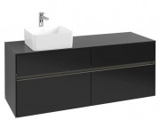 Тумба під раковину Villeroy & Boch Collaro 140х50 см із підсвічуванням МДФ чорний матовий лак C046B0PD