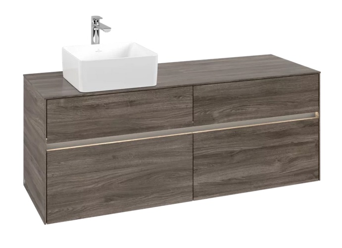 Тумба під раковину Villeroy & Boch Collaro 140х50 см із підсвічуванням ДСП кам'яний дуб C046B0RK