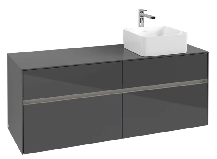 Тумба под раковину Villeroy & Boch Collaro 140х50 см с подсветкой МДФ глянцевый серый C047B0FP