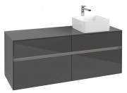 Тумба под раковину Villeroy & Boch Collaro 140х50 см с подсветкой МДФ глянцевый серый C047B0FP