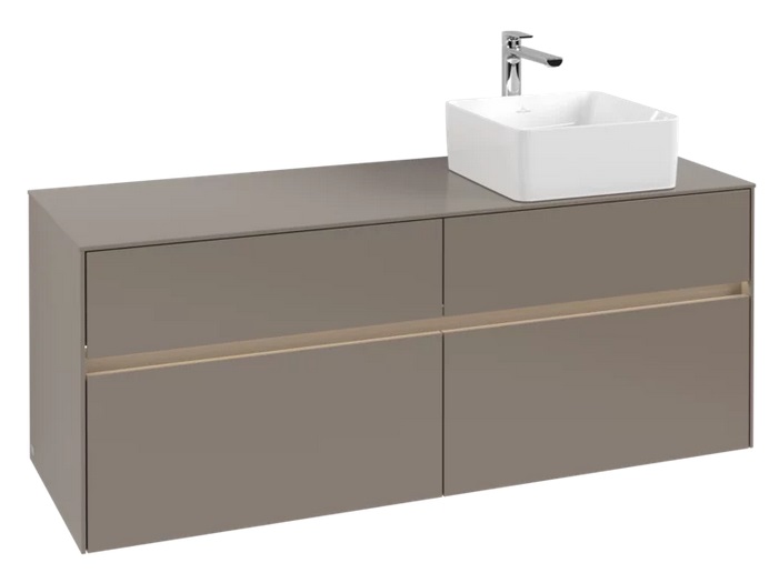 Тумба під раковину Villeroy & Boch Collaro 140х50 см із підсвічуванням ДСП трюфель сірий C047B0VG