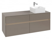 Тумба под раковину Villeroy & Boch Collaro 140х50 см с подсветкой ДСП трюфель серый C047B0VG