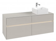 Тумба под раковину Villeroy & Boch Collaro 140х50 см с подсветкой ДСП мягкий серый C047B0VK