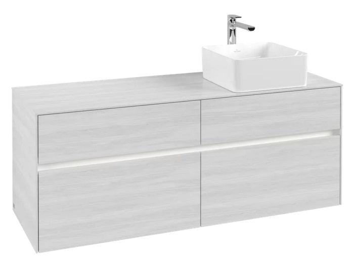 Тумба под раковину Villeroy & Boch Collaro 140х50 см с подсветкой ДСП белое дерево C047B0E8