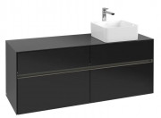 Тумба під раковину Villeroy & Boch Collaro 140х50 см із підсвічуванням МДФ чорний матовий лак C047B0PD