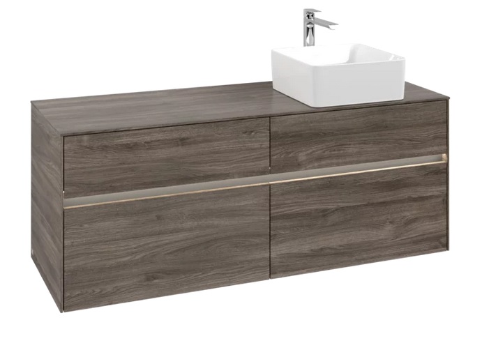 Тумба под раковину Villeroy & Boch Collaro 140х50 см с подсветкой ДСП каменный дуб C047B0RK