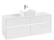 Тумба под раковину Villeroy & Boch Collaro 140х50 см с подсветкой МДФ глянцевый белый C045B0DH