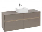 Тумба под раковину Villeroy & Boch Collaro 140х50 см с подсветкой ДСП трюфель серый C045B0VG
