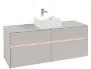 Тумба под раковину Villeroy & Boch Collaro 140х50 см с подсветкой ДСП мягкий серый C045B0VK