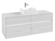 Тумба под раковину Villeroy & Boch Collaro 140х50 см с подсветкой ДСП белое дерево C045B0E8