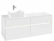Тумба під раковину Villeroy & Boch Collaro 140х50 см із підсвічуванням МДФ глянсовий білий C046B0DH