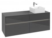 Тумба под раковину Villeroy & Boch Collaro 140х50 см с подсветкой МДФ глянцевый серый C047B0FP