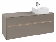 Тумба под раковину Villeroy & Boch Collaro 140х50 см с подсветкой ДСП трюфель серый C047B0VG