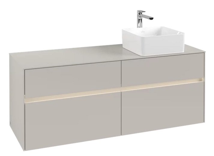 Тумба під раковину Villeroy & Boch Collaro 140х50 см із підсвічуванням ДСП м'який сірий C047B0VK