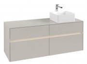 Тумба під раковину Villeroy & Boch Collaro 140х50 см із підсвічуванням ДСП м'який сірий C047B0VK